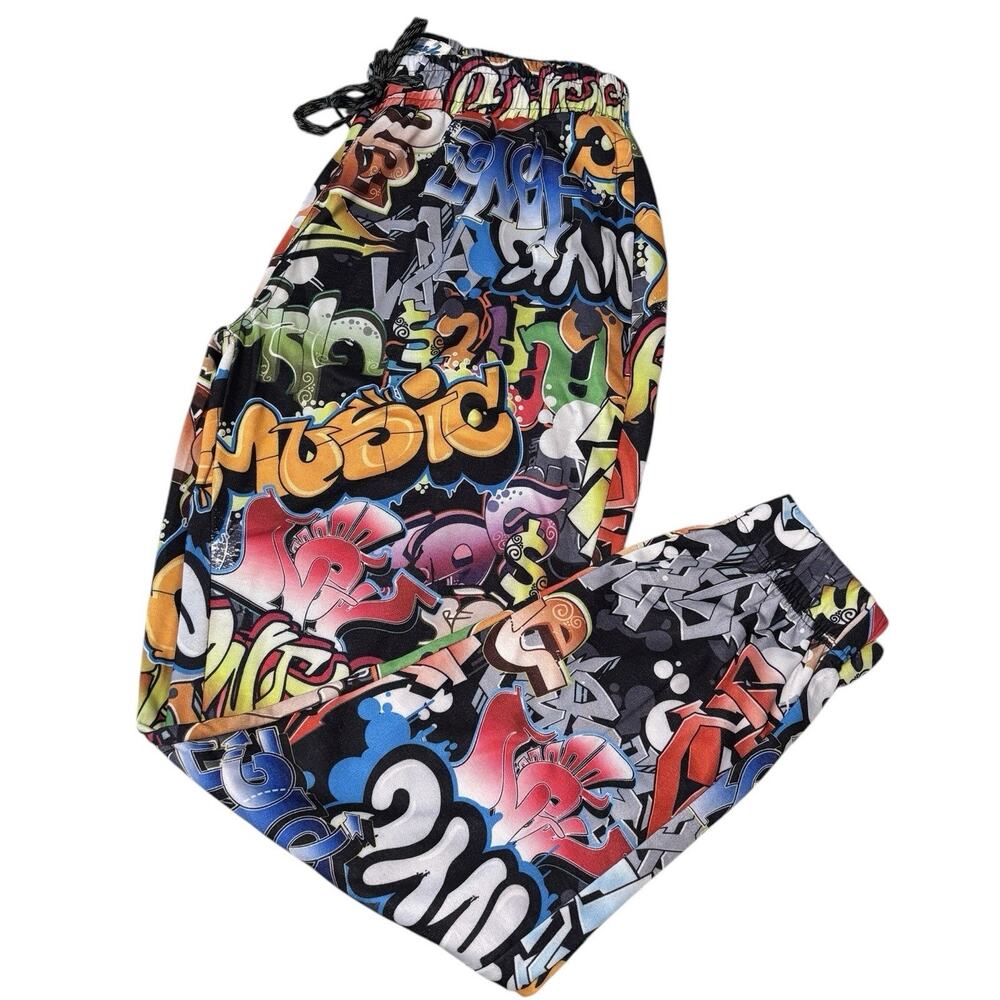 Fresh Prints of Bel-Air Unisex Graffiti print Jogger Sweatpants Size Large NWT